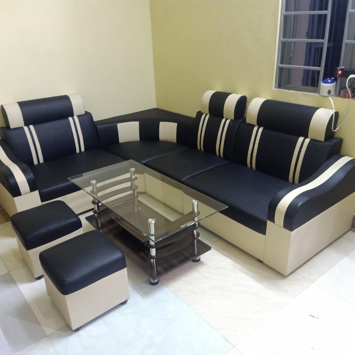 Bộ Sofa Góc Đen Cải Kem  Hải Phòng